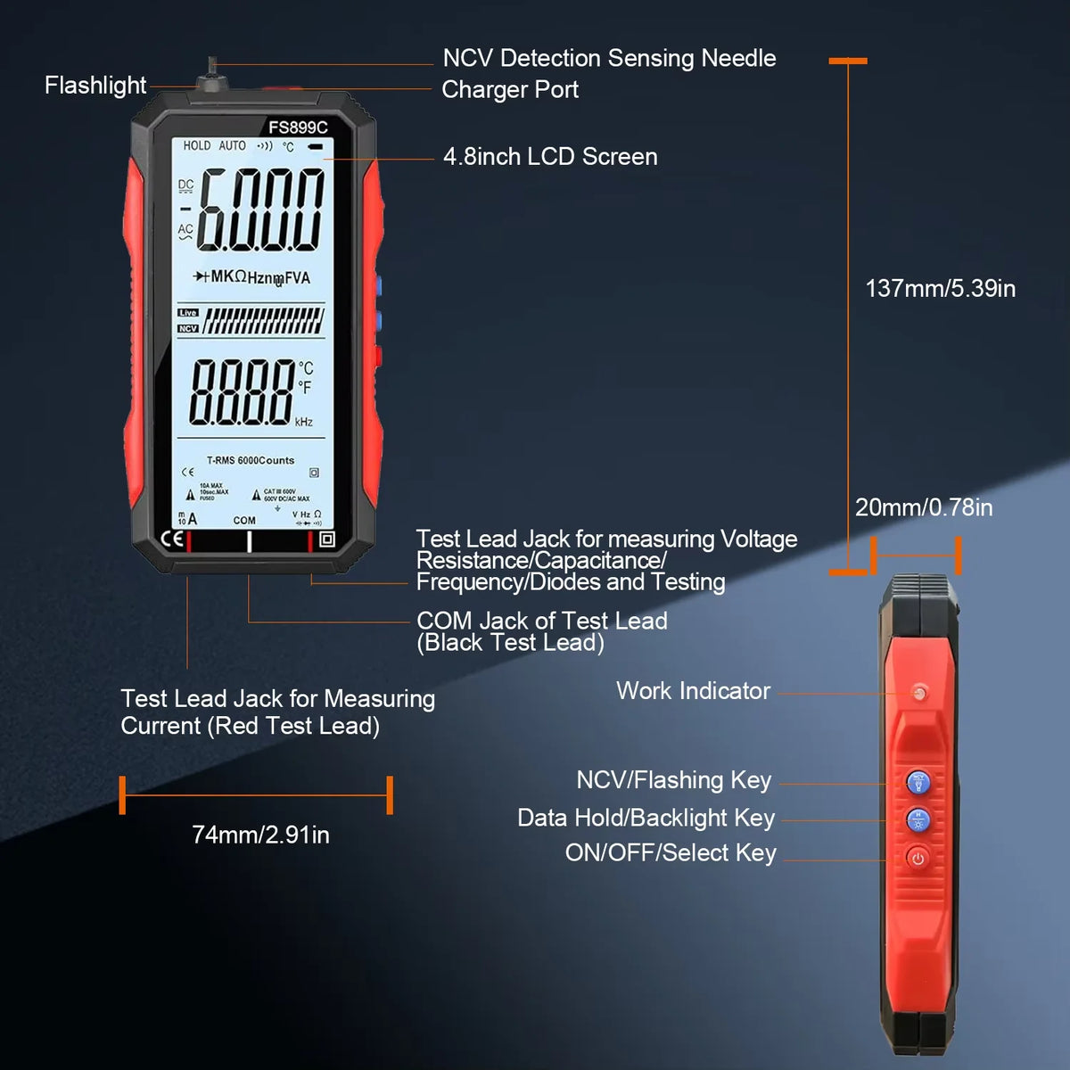 Fully Automatic - 6000 Count Digital Voltmeter